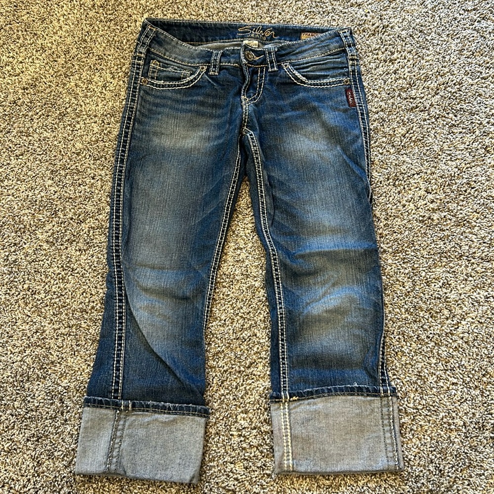 Women’s Silver Brand Jean Capris